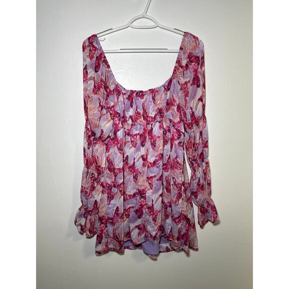 Wild Fable butterfly lily tiered babydoll chiffon lined dress womens‎ XL fairy - Picture 6 of 9